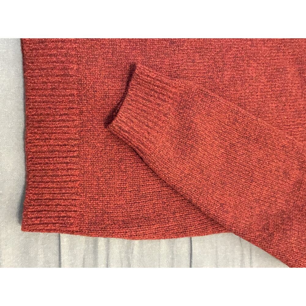 LL Bean 100% Lambswool Pullover Sweater Mens XL Reg Red/Orange Knit Herritage - Picture 7 of 7